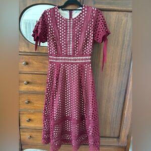 Ivy City Co Burgundy Lace Dress